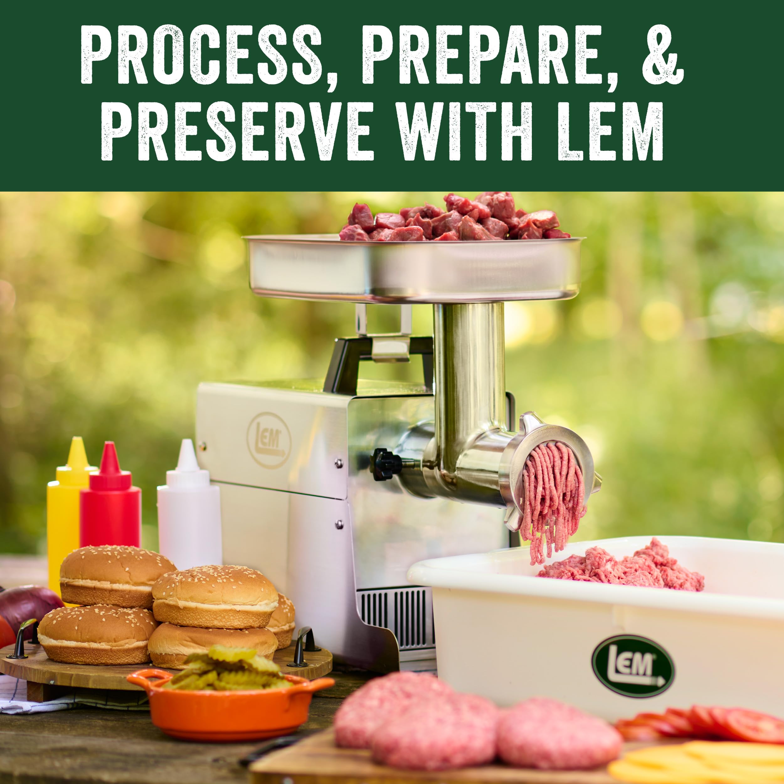 LEM foot switch connected to grinder in use showing hands-free operation benefit