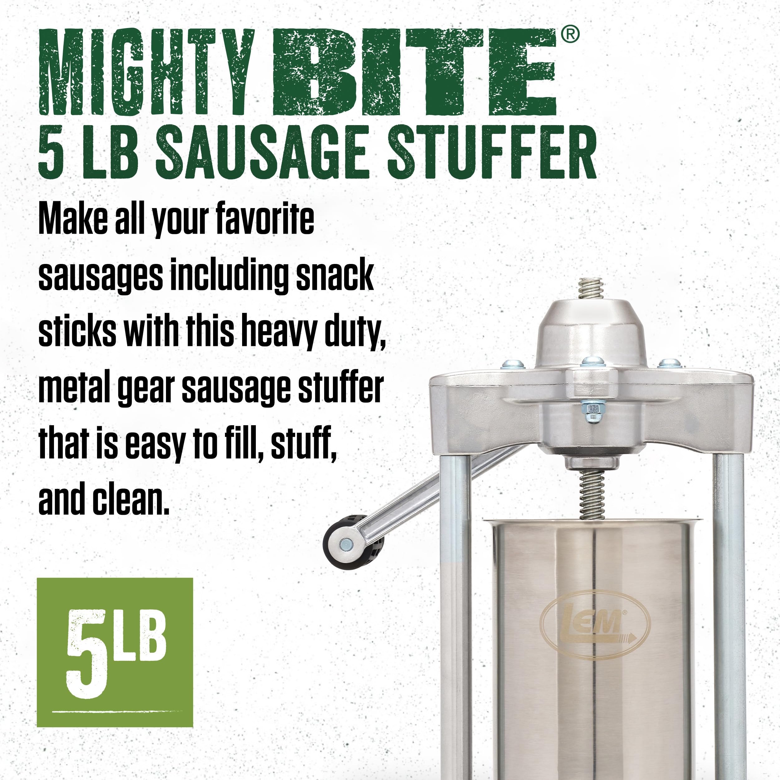 LEM MightyBite removable cylinder close-up showing easy-fill design and quick cleaning benefit