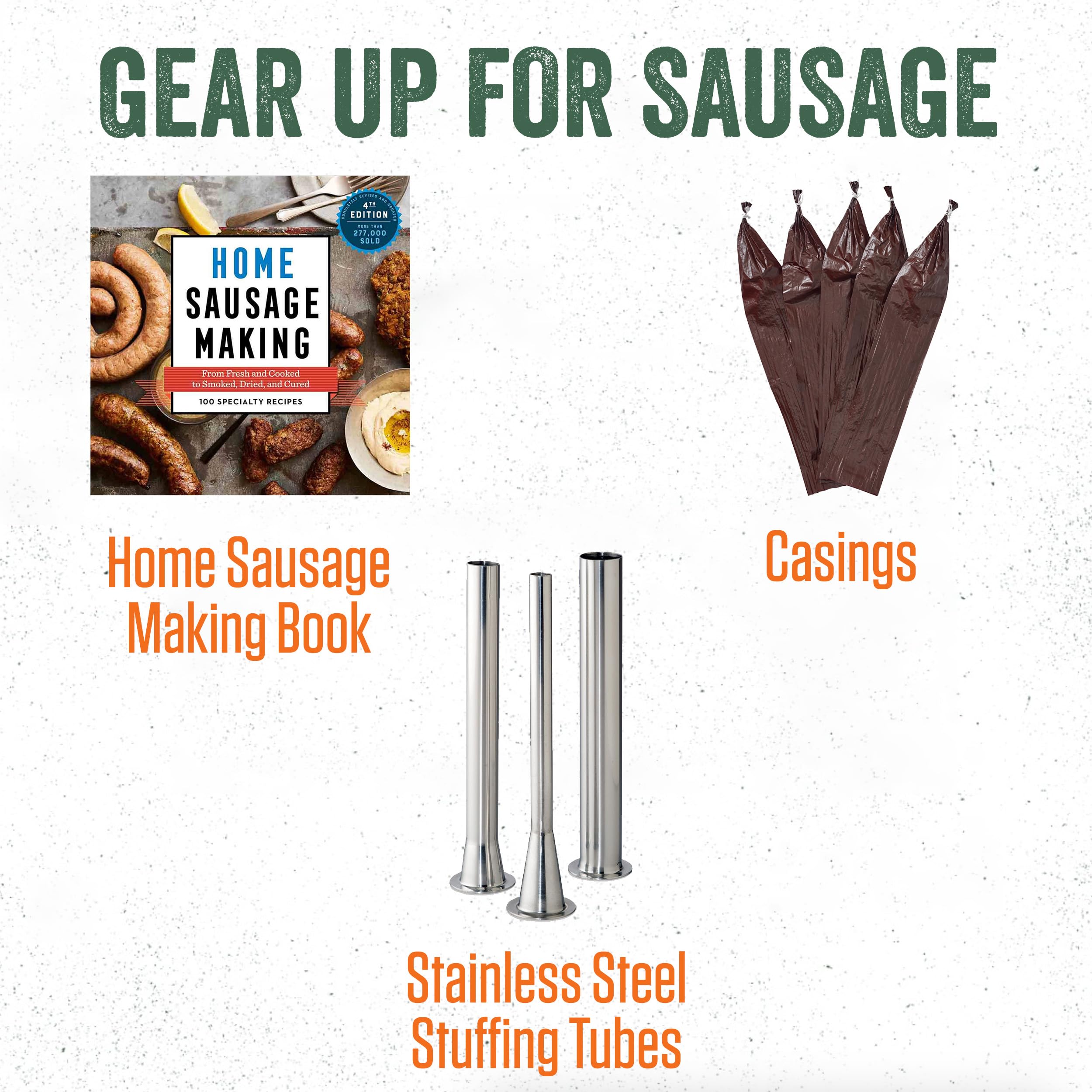 LEM MightyBite in kitchen lifestyle with sausages showing home charcuterie made easier