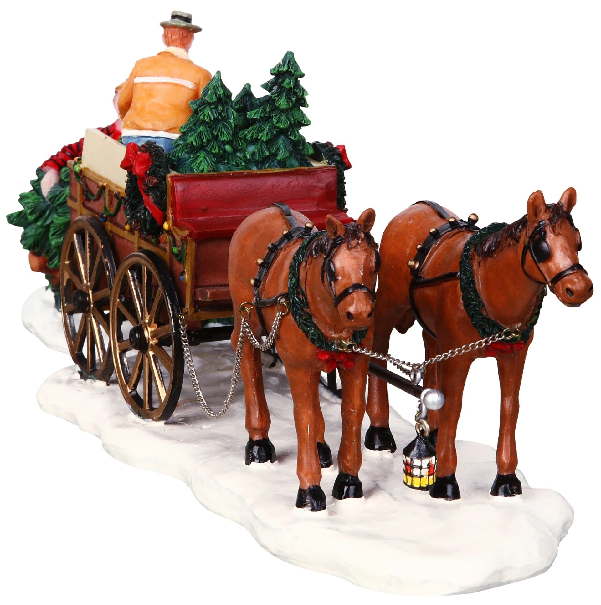 Lemax set displayed among Caddington Village houses, enhancing holiday scene realism