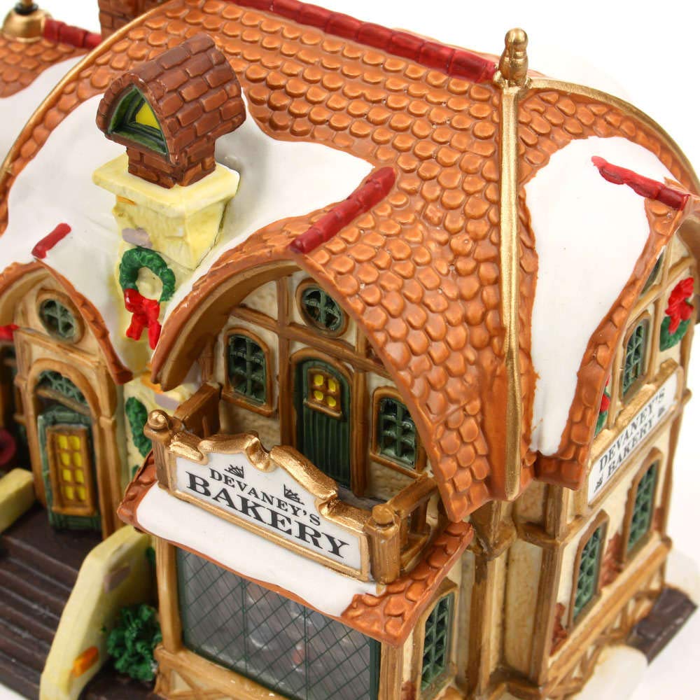 Lemax Devaneys Bakery roof and signage emphasis adding realistic character
