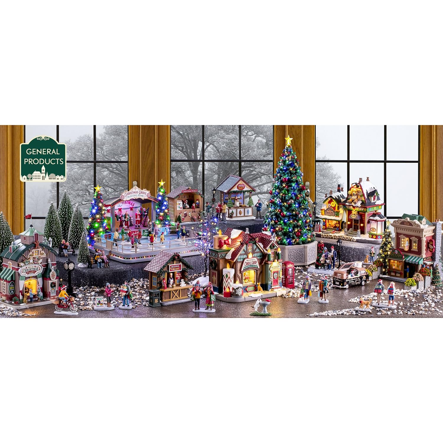 Lemax gingerbread man tabletop lifestyle scene displaying scale and seasonal use
