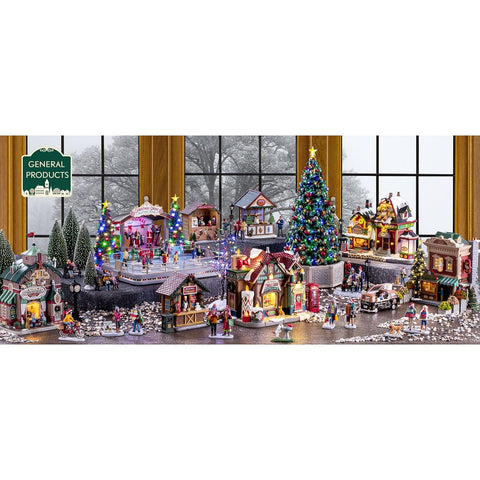 Lemax gingerbread man tabletop lifestyle scene displaying scale and seasonal use