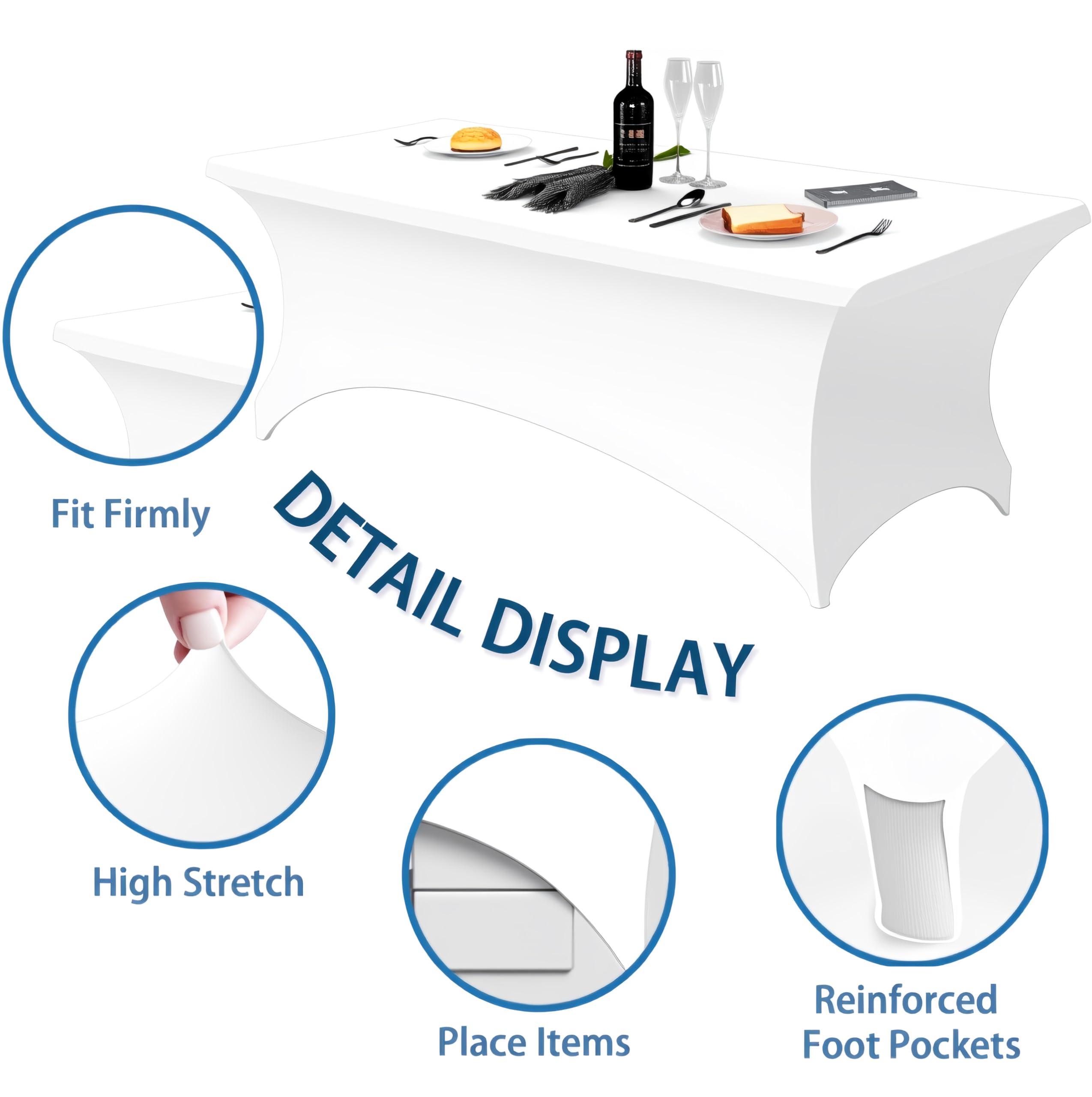 Lemict full table front view showing fitted, wrinkle-free presentation
