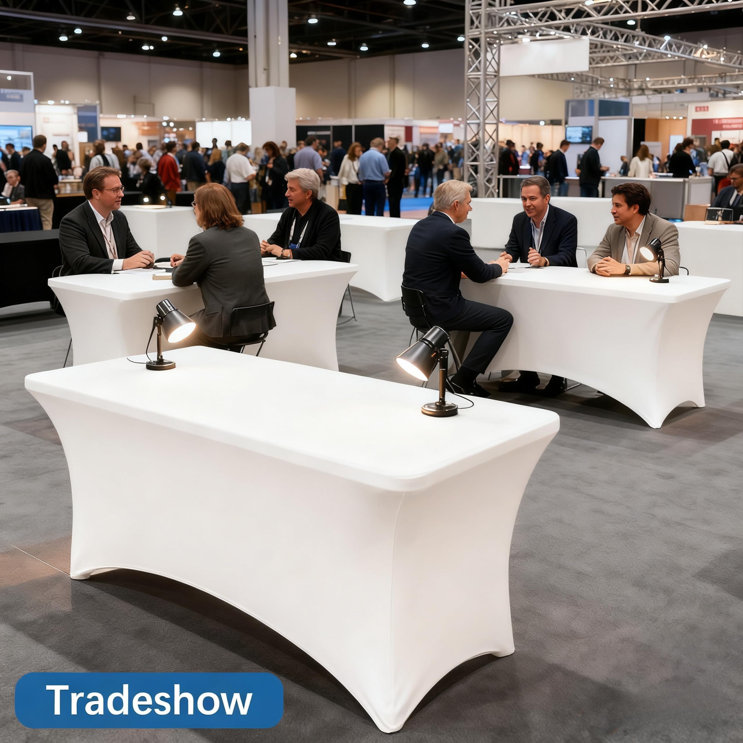 Lemict market booth use hiding under-table storage and improving display