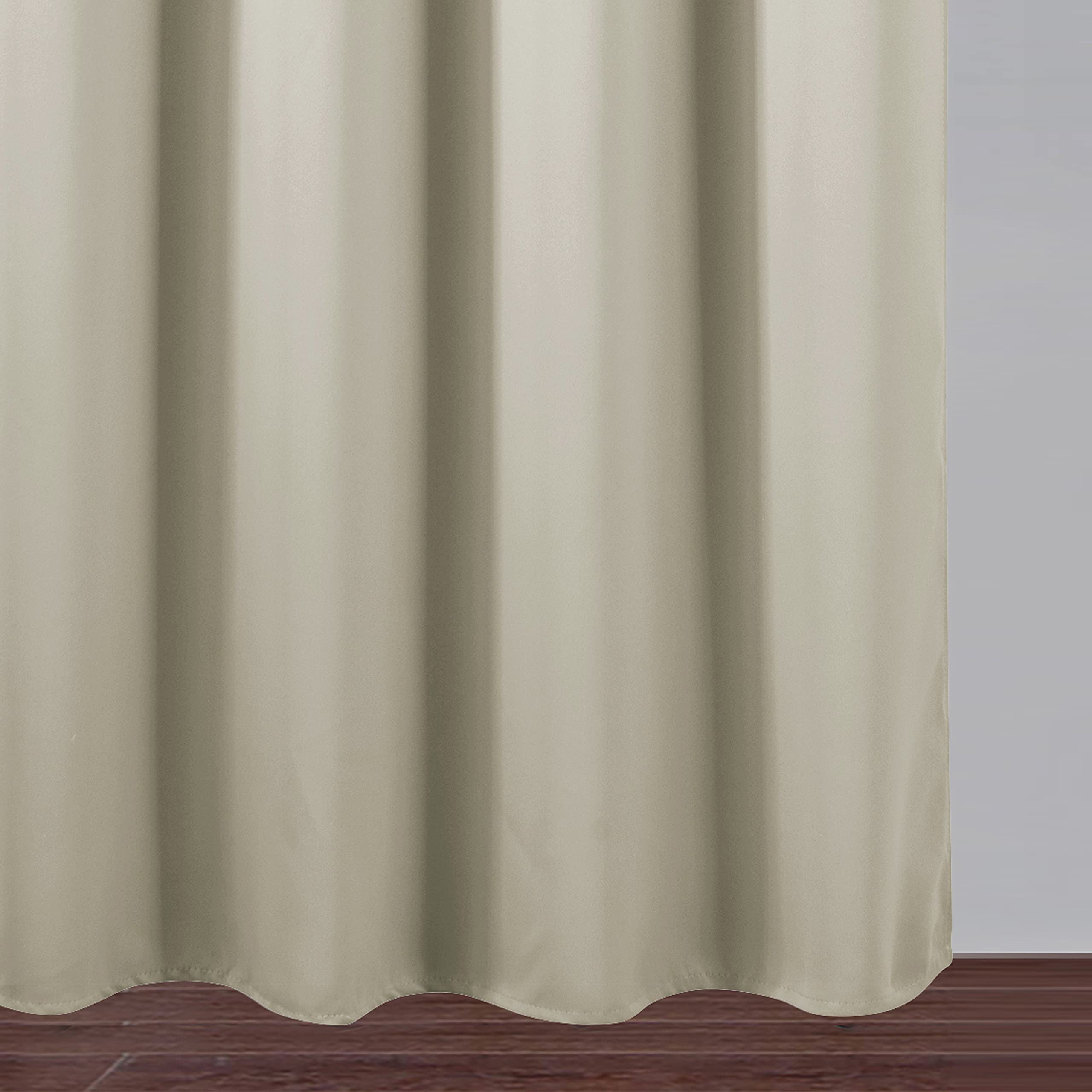 LEMOMO side view layered with sheer curtain showing layered light control