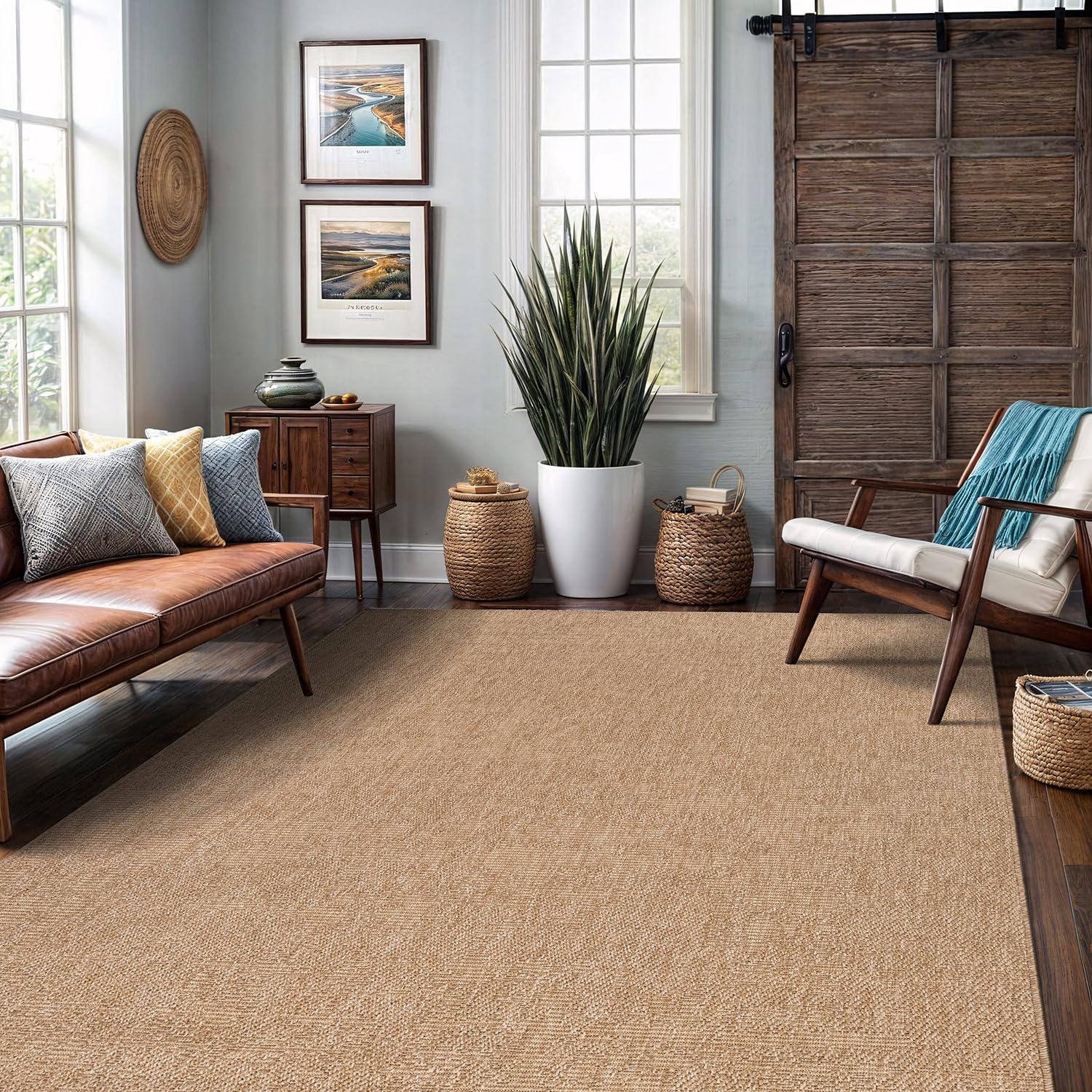 Lena Rug placed in kitchen showing stain-resistant surface and non-shedding benefit