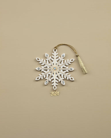 Lenox snowflake close-up of porcelain cutouts highlighting delicate craftsmanship