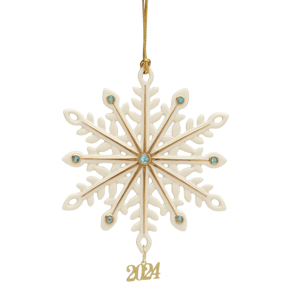 Lenox 2024 snowflake front view showing porcelain elegance and display appeal