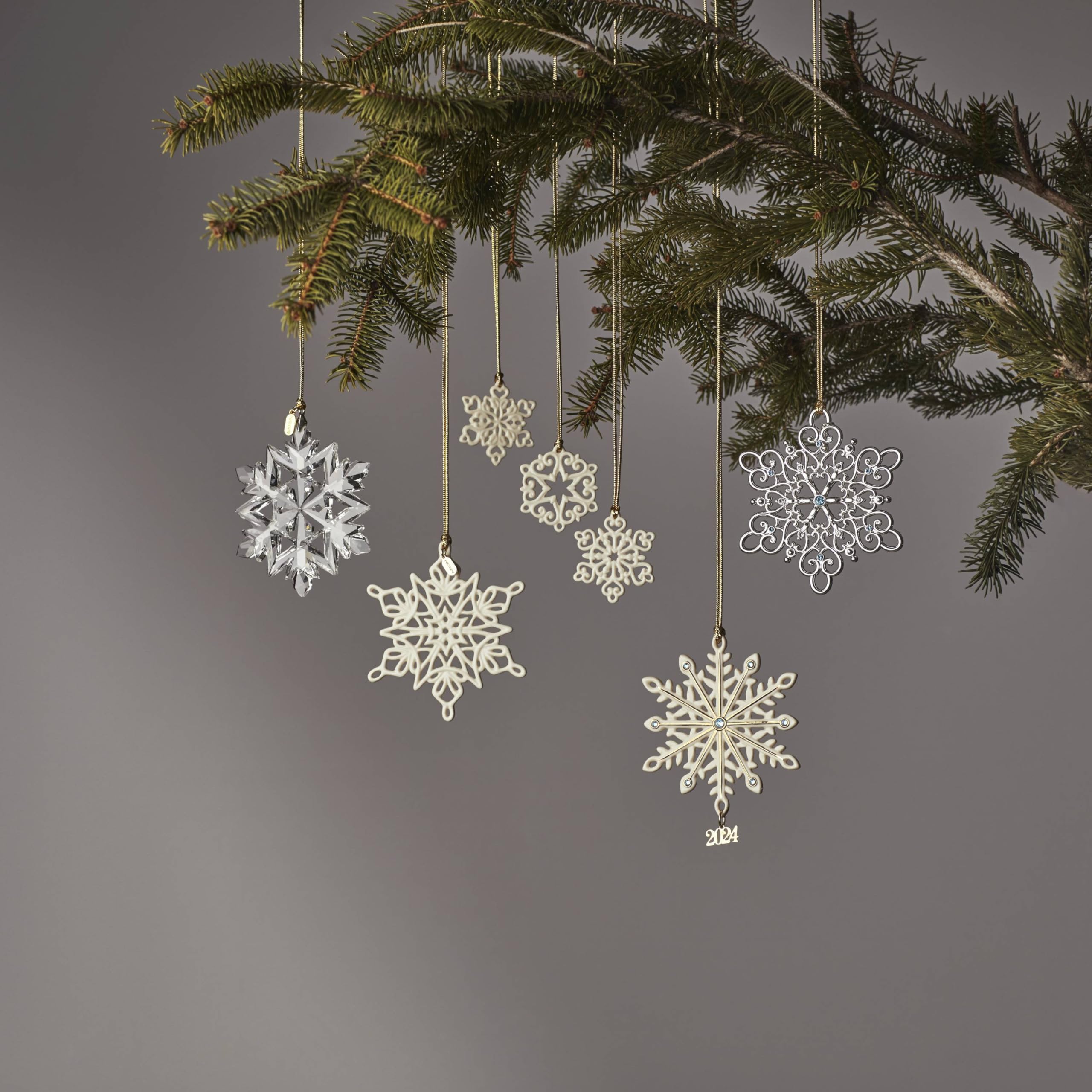 Lenox snowflake next to a ruler showing scale for placement planning