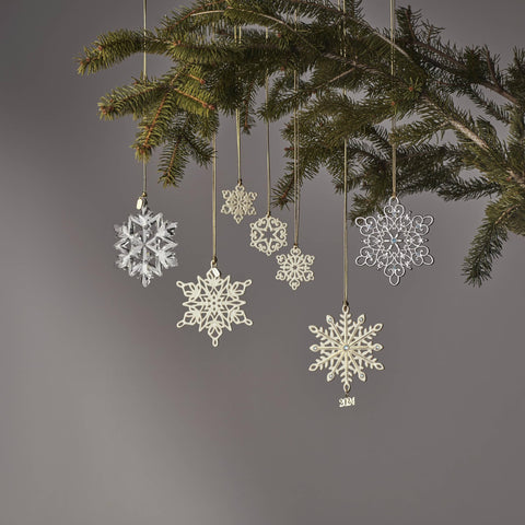 Lenox snowflake next to a ruler showing scale for placement planning