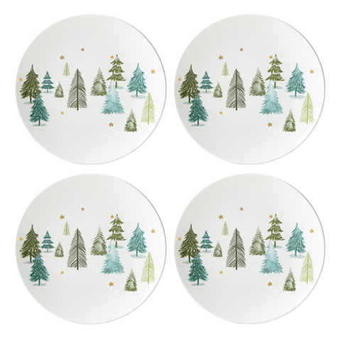 Lenox accent plate featuring fir tree artwork and gold accents