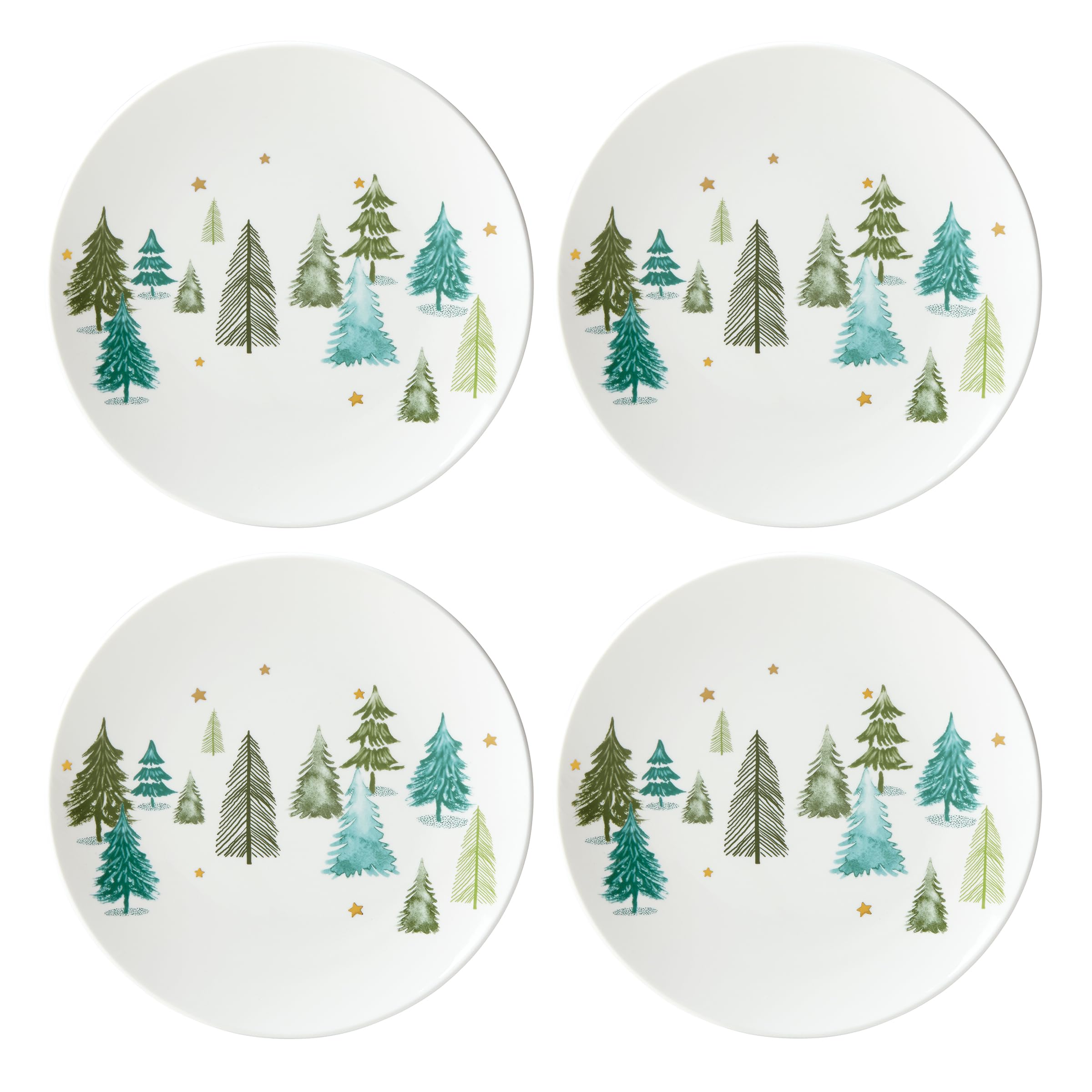 Lenox front view showing pine motif and elegant porcelain for festive serving