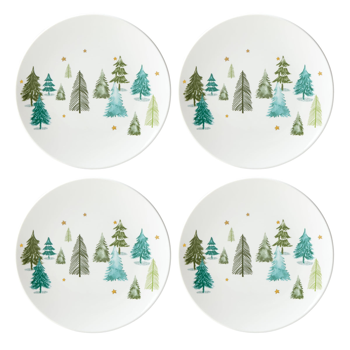 Lenox front view showing pine motif and elegant porcelain for festive serving