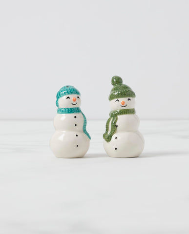 Lenox snowman shakers in use on holiday table adding cheerful seasoning benefit