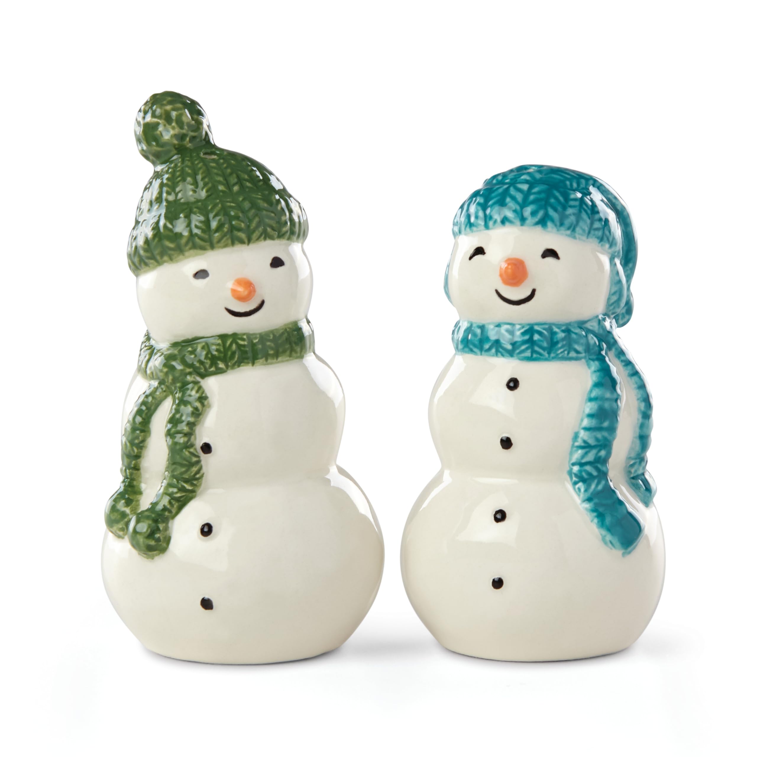 Lenox snowman shakers front view showing festive design and table appeal