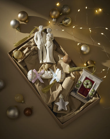 Lenox ornament next to ruler illustrating compact scale and fit