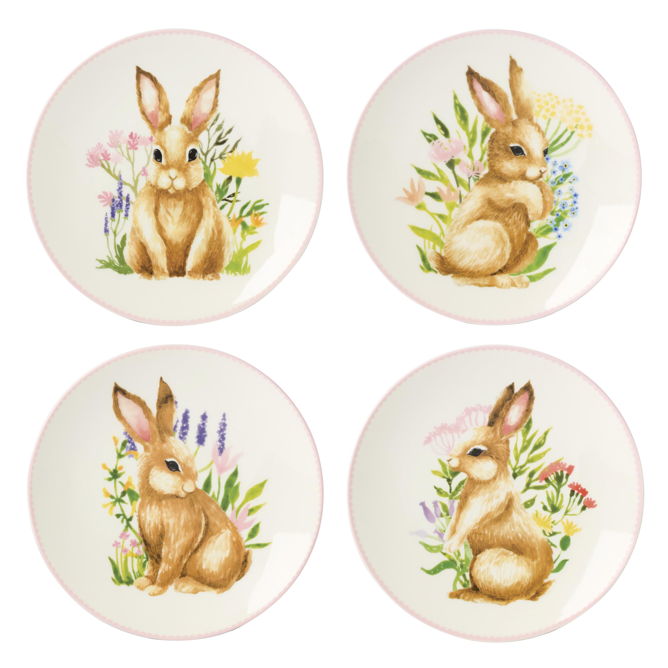 Lenox plate front view showing bunny artwork and festive appeal
