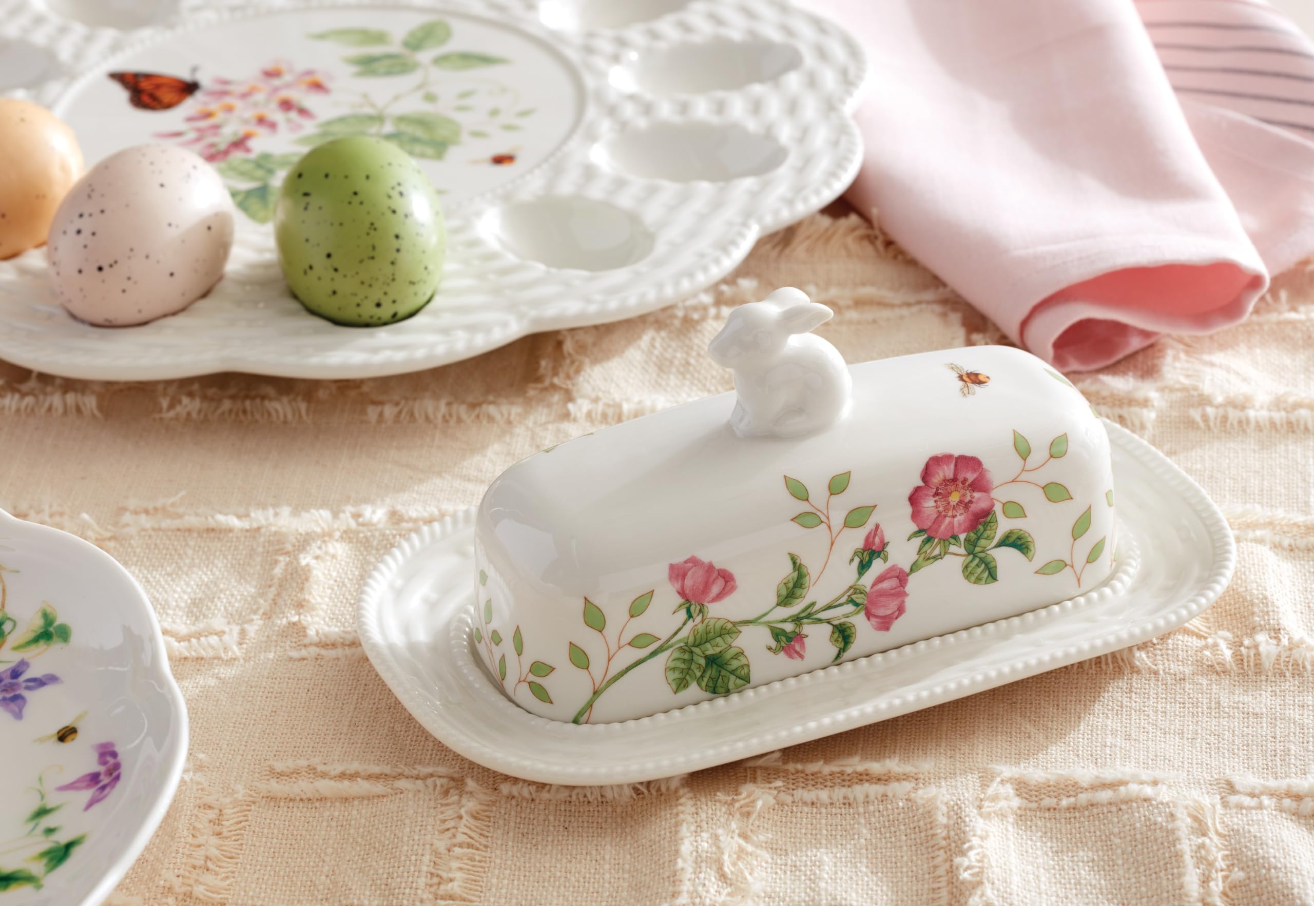 Lenox Butterfly Meadow shown on a spring table setting, enhances seasonal entertaining
