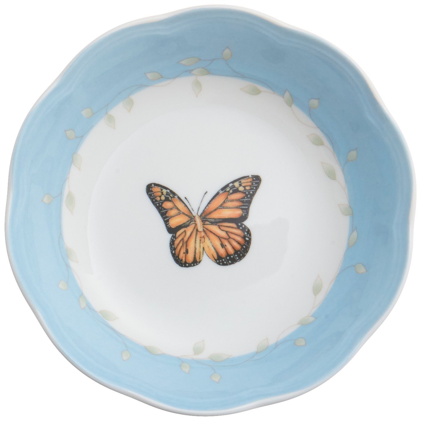 Lenox butterfly meadow bowl holding fresh fruit in use, demonstrates practical serving appeal