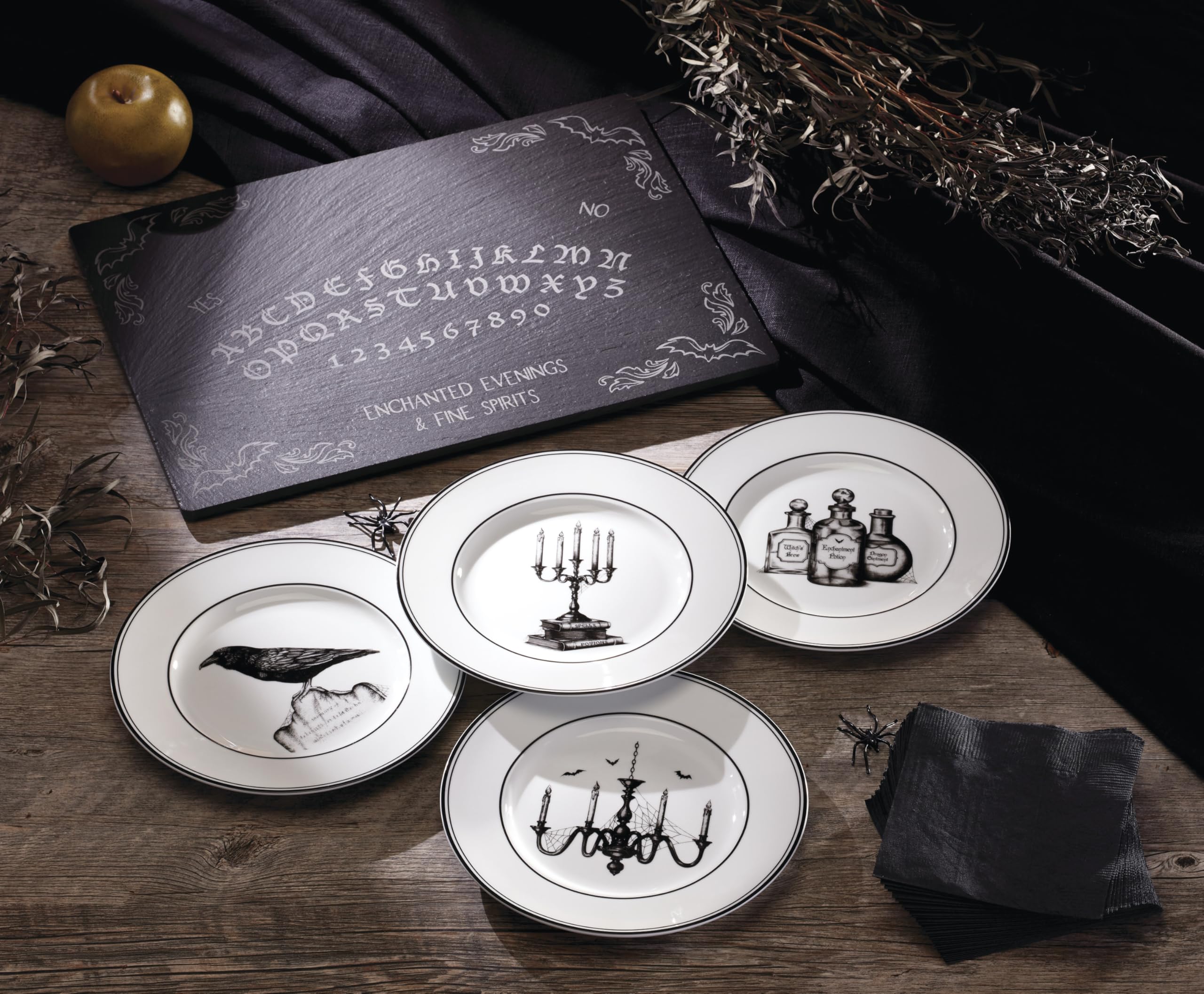 Lenox chandelier plate detail showing fine illustration and elegant tabletop impact