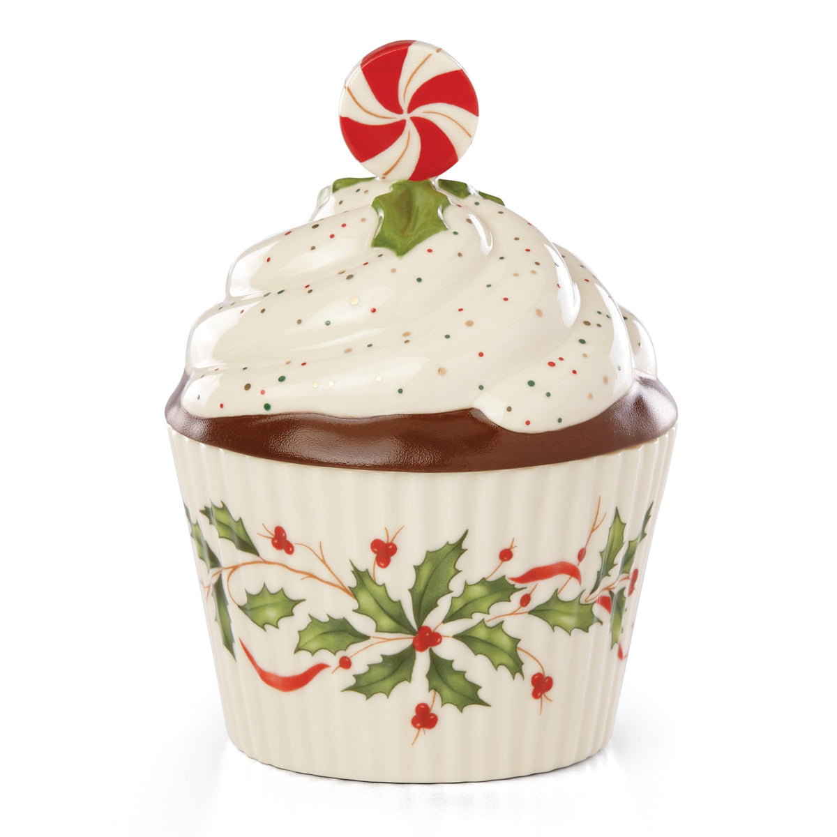 Lenox cupcake jar front view showing festive design and display benefit