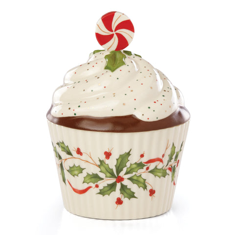 Lenox cupcake jar front view showing festive design and display benefit