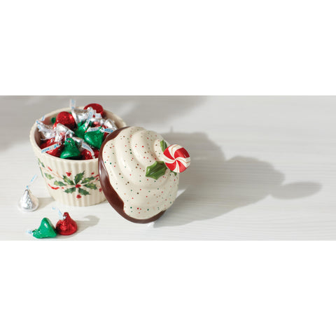 Lenox cupcake jar beside wrapped candies showing size and serving benefit