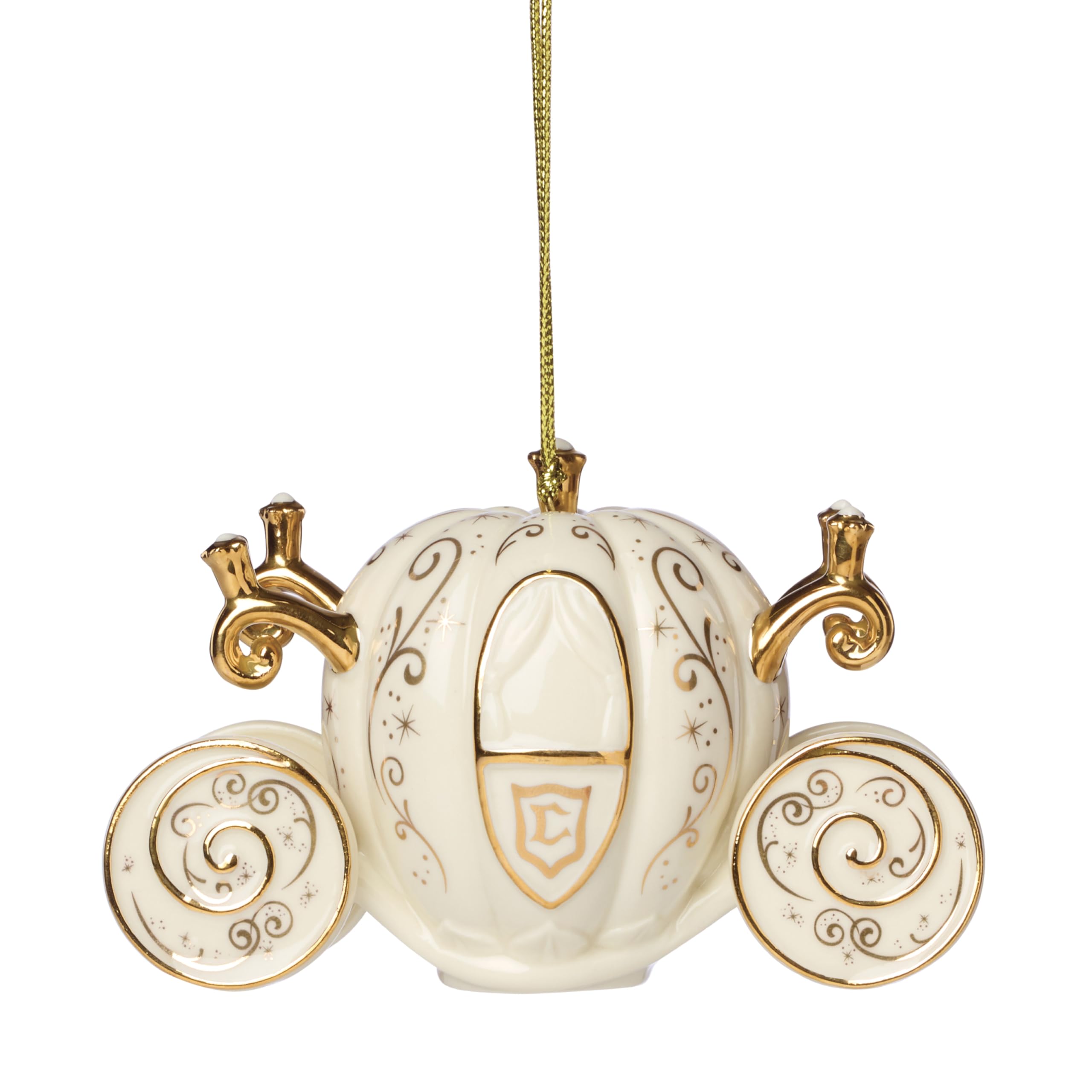 Lenox Cinderella's Coach front view showing porcelain shine and festive charm