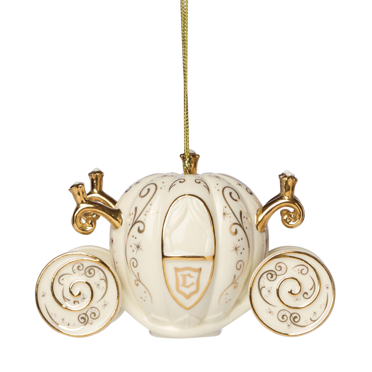 Lenox Cinderella's Coach front view showing porcelain shine and festive charm