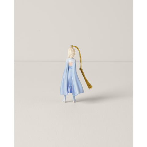 Lenox Elsa ornament hung on a Christmas tree adding elegant Frozen-themed decor