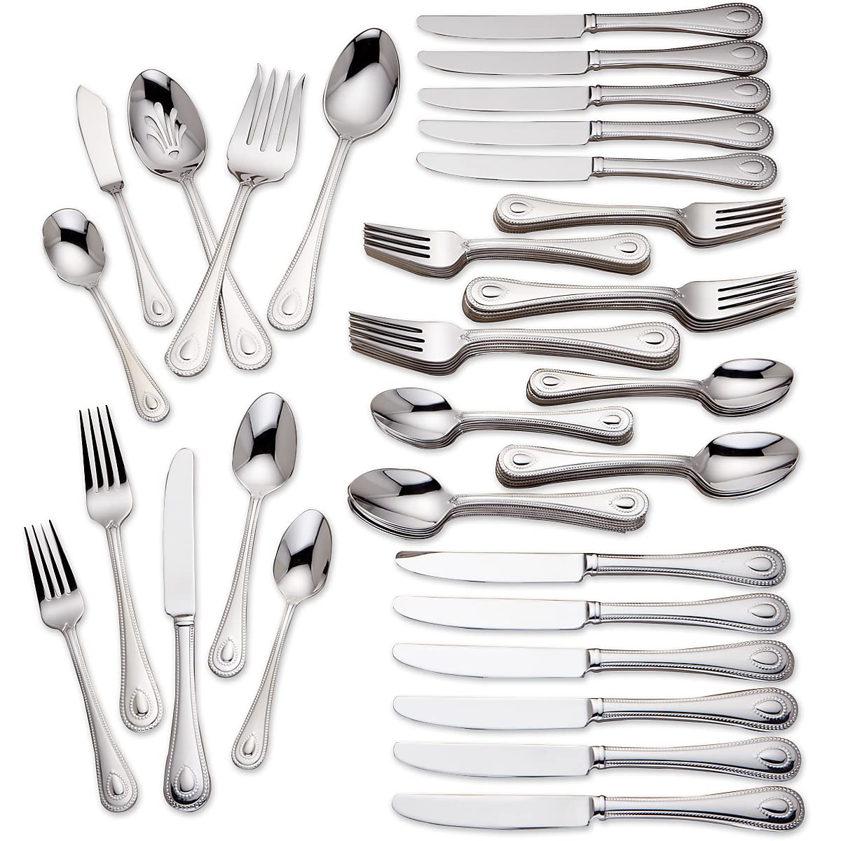 Lenox flatware set on table showing full place settings and elegant presentation