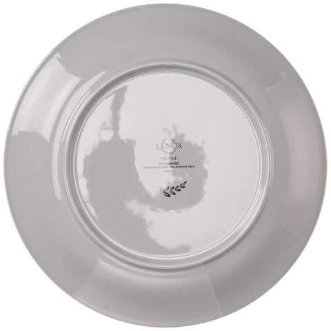 Lenox gray Profile plate on a styled table showing how it complements mixed dinnerware