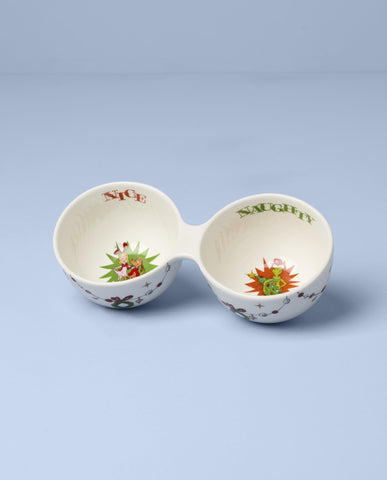 Lenox Grinchmas bowl in use on charcuterie board for easy serving