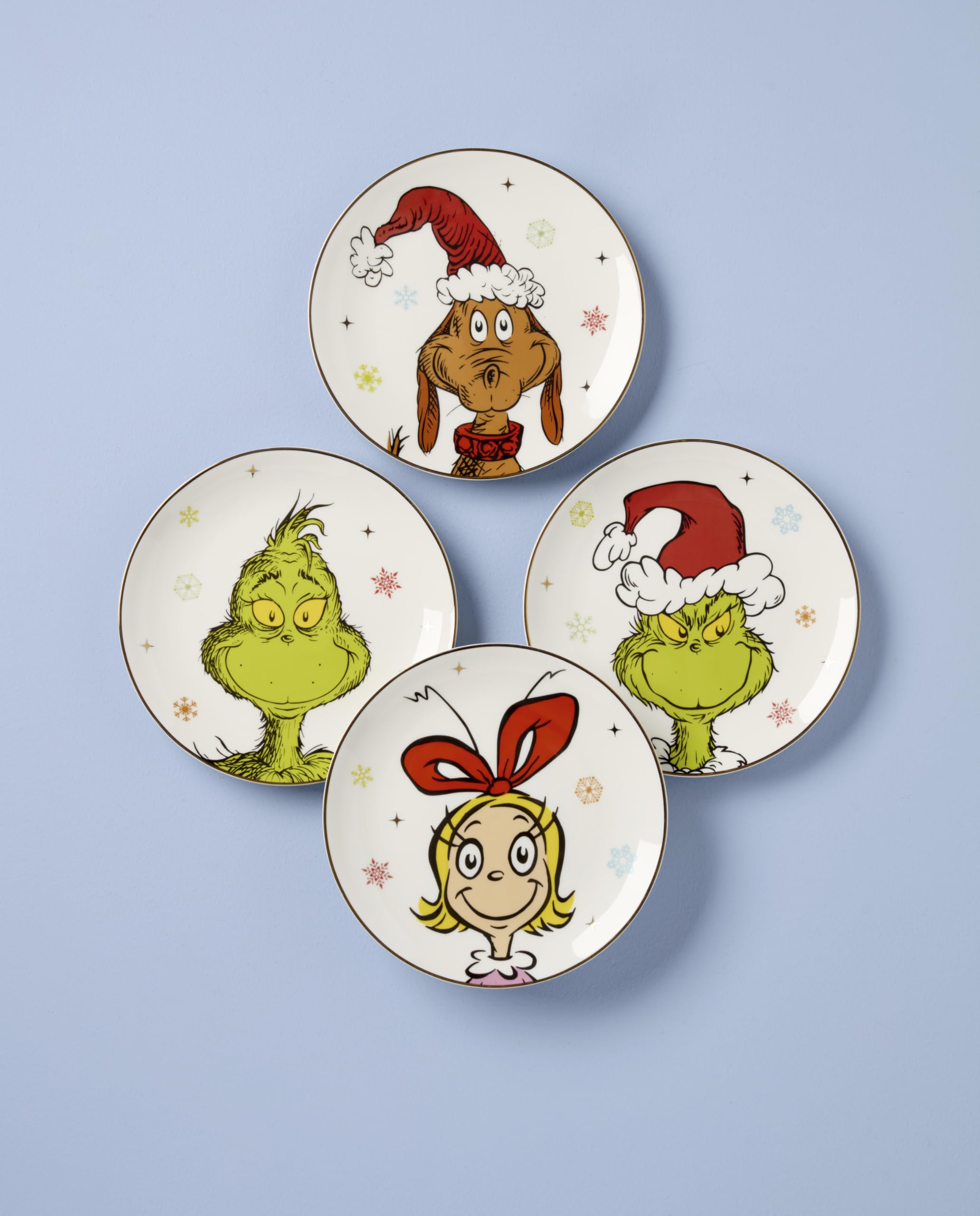 Lenox Grinch close-up on porcelain plate highlighting playful detail
