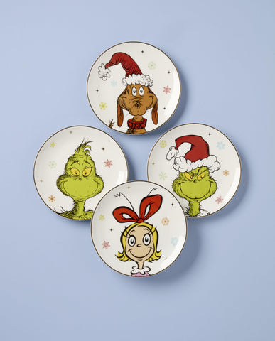 Lenox Grinch close-up on porcelain plate highlighting playful detail