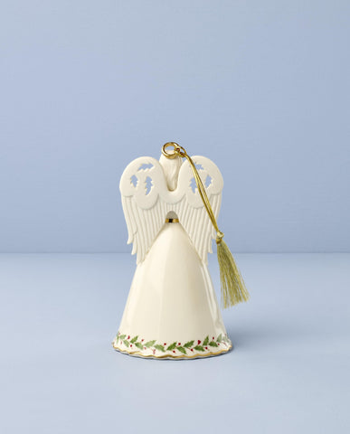 Lenox angel hymn book detail showing painted gold trim and craftsmanship