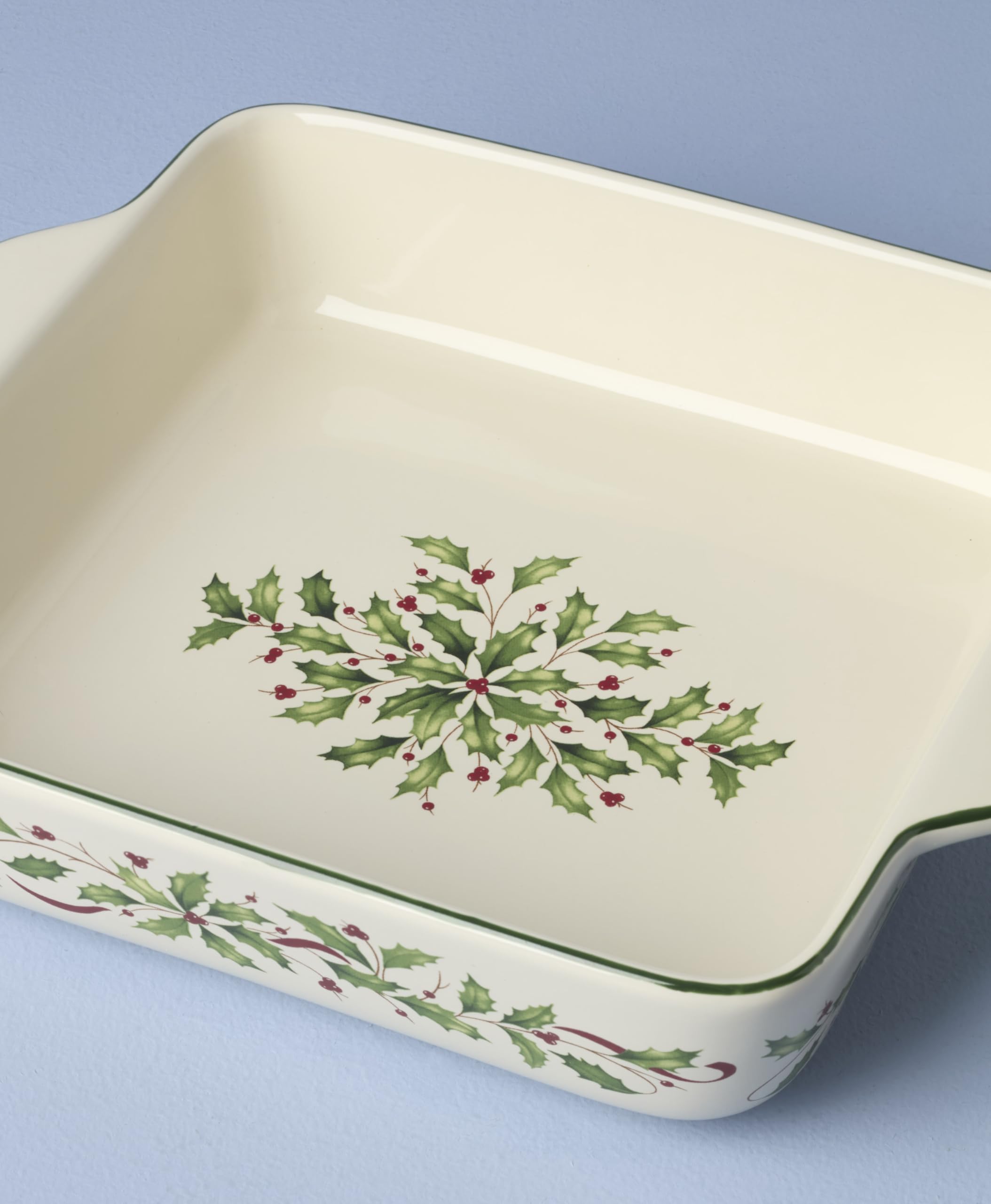 Lenox baking dish in oven with casserole showing oven-safe use and even baking