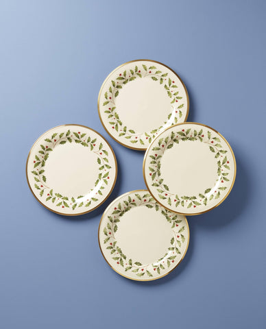 Lenox holly and berry motif detail emphasizing classic holiday charm