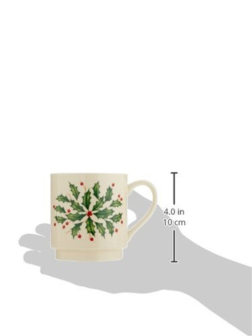 Lenox close-up of holly detail showing crisp illustration and festive accent benefit