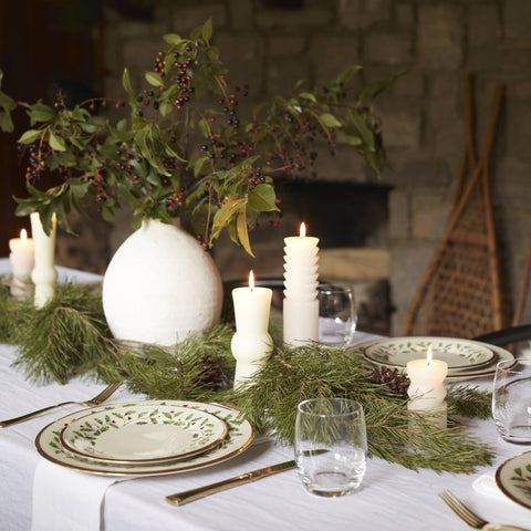 Lenox salad plate paired with charger and flatware for polished tablescape