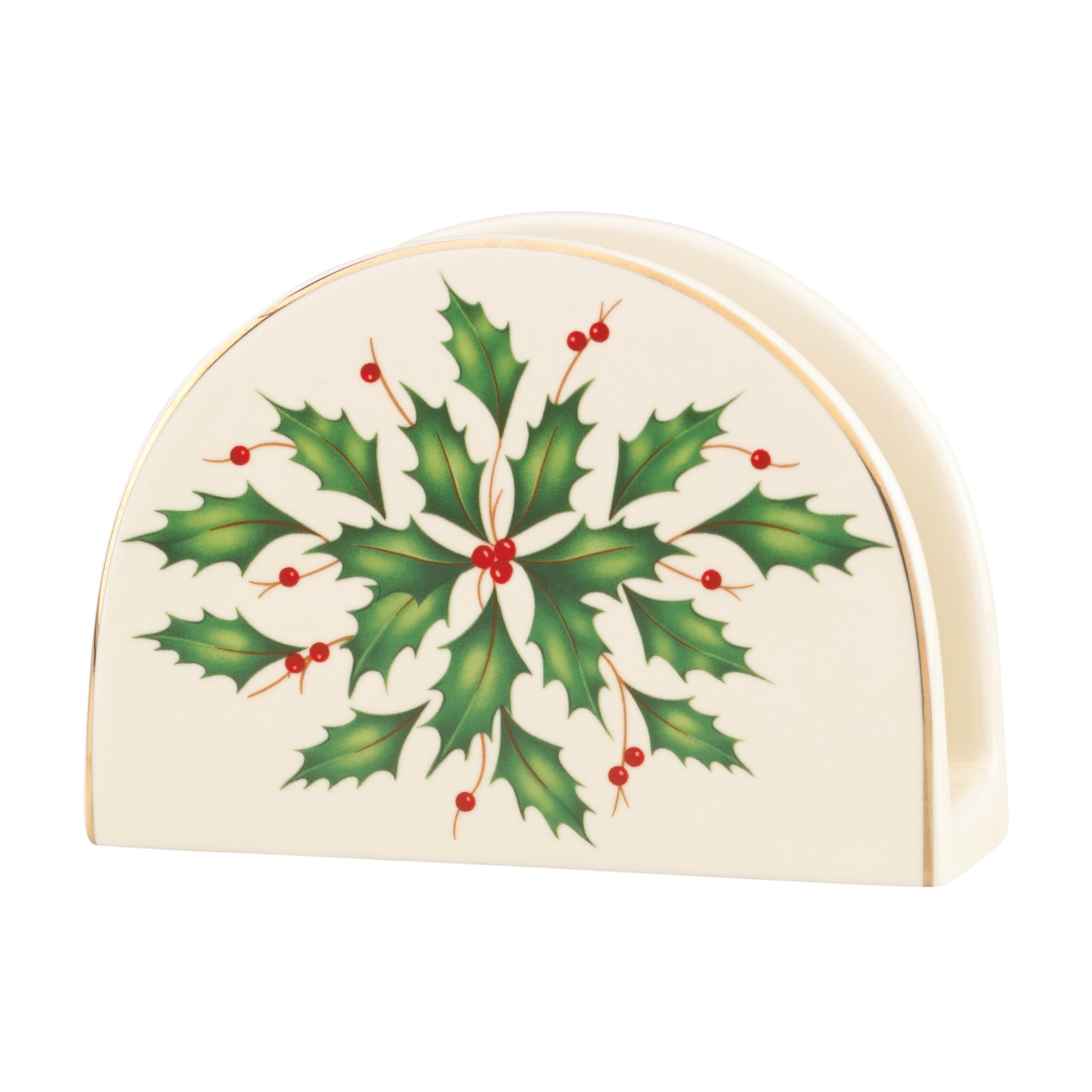 Lenox holly leaf front view showing festive design and elegant look