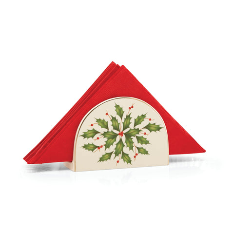 Lenox side profile showing porcelain shape and secure napkin fit