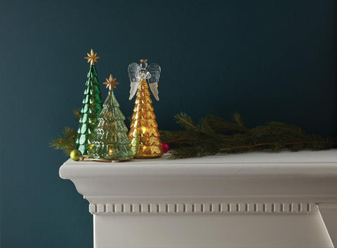 Lenox tree on mantel with garland showing how it enhances holiday decor and mood