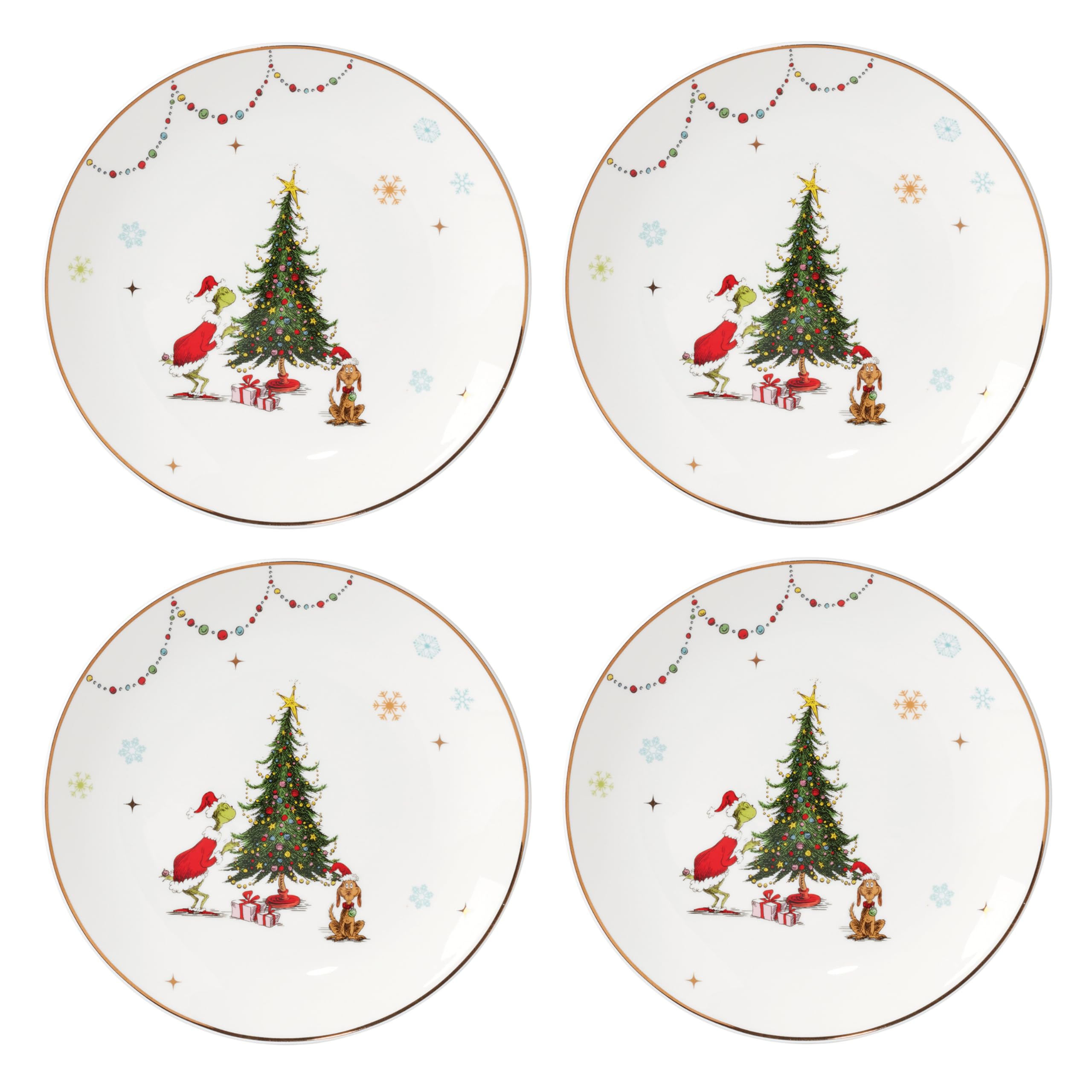 Lenox Merry Grinchmas front view plate showing festive artwork and durable finish