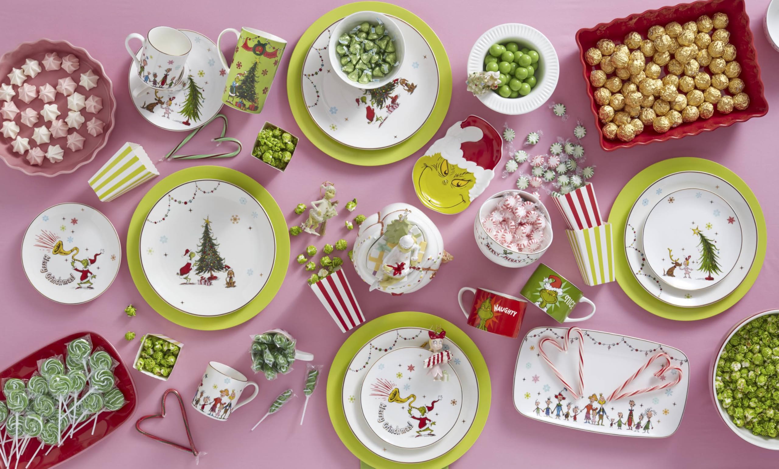 Lenox Merry Grinchmas serving tray in use with cookies, easy entertaining benefit