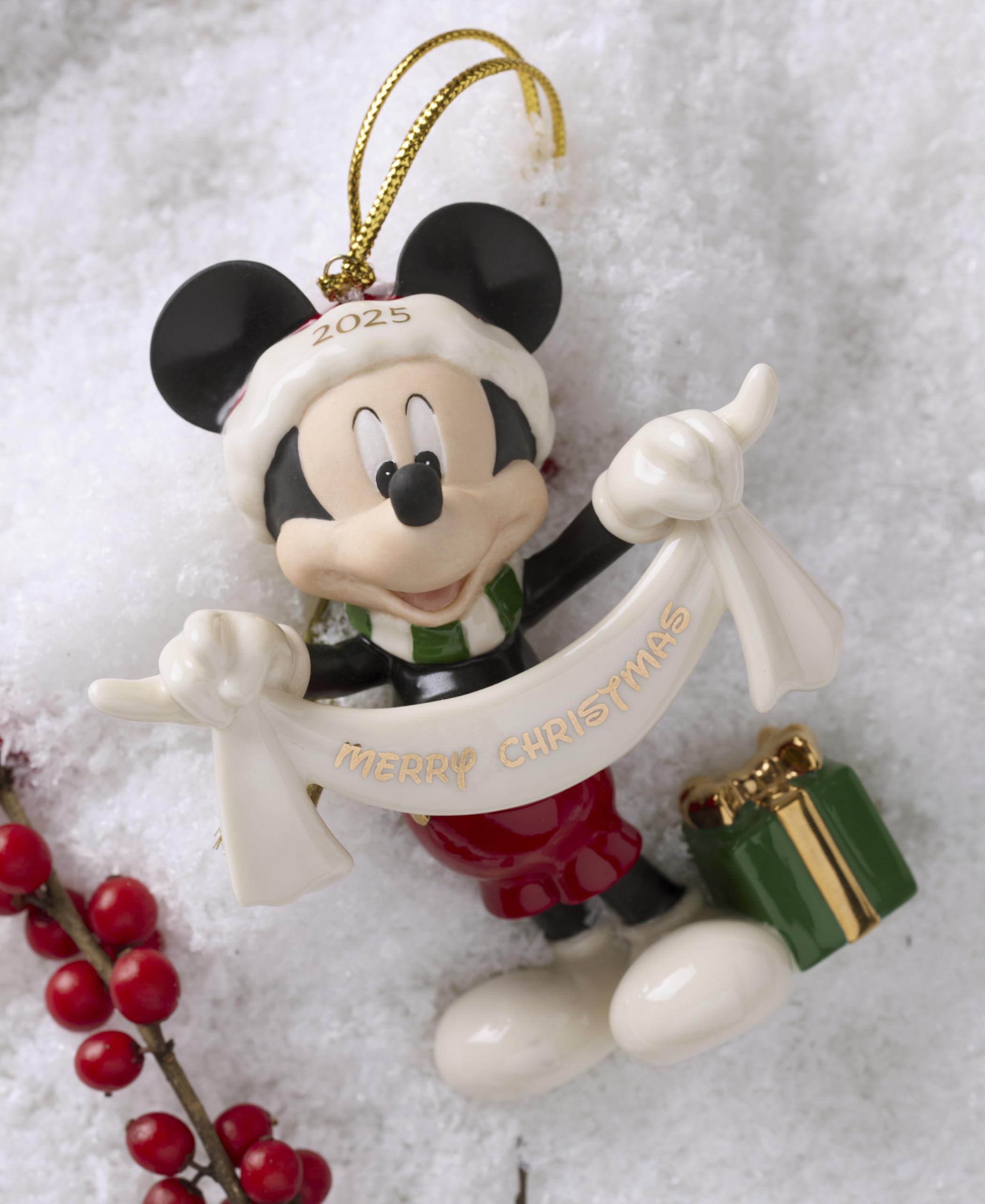 Lenox Mickey Mouse with ruler showing size benefit: compact fit for trees