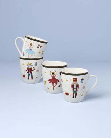 Lenox close-up of illustrated Nutcracker print highlighting intricate details
