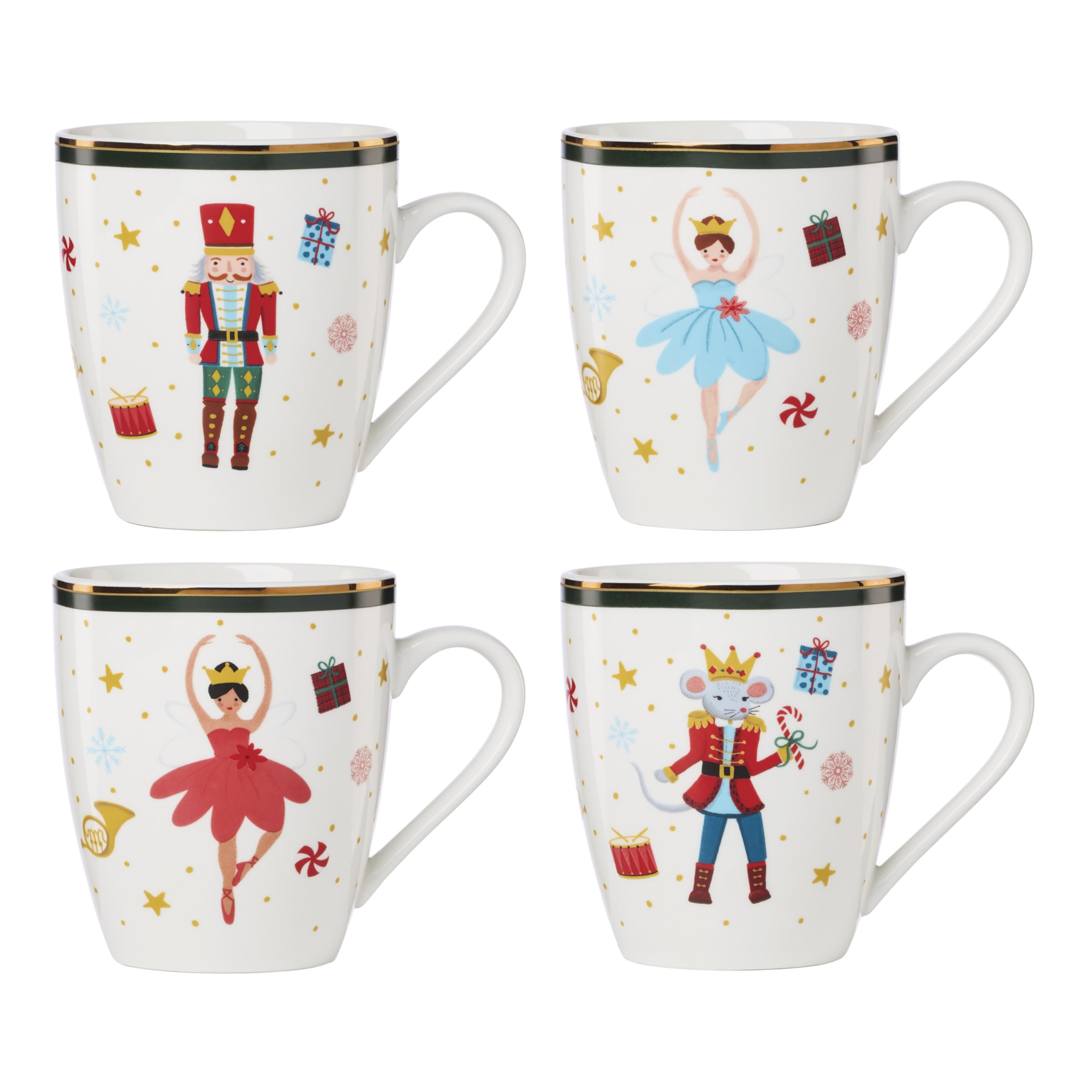 Lenox mug front packaging showing Nutcracker artwork and festive appeal