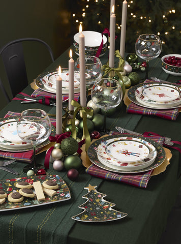 Lenox plates set on holiday table creating joyful atmosphere